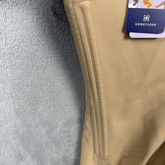 HoneyLove Women's 2X Mid-Thigh Shaping Superpower Bodysuit Sand NWT - Picture 5 of 9